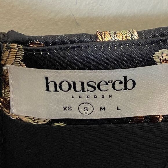 House of CB Isabella Brocade Black Gold Bustier Crop Top Floral Size S - Picture 12 of 12